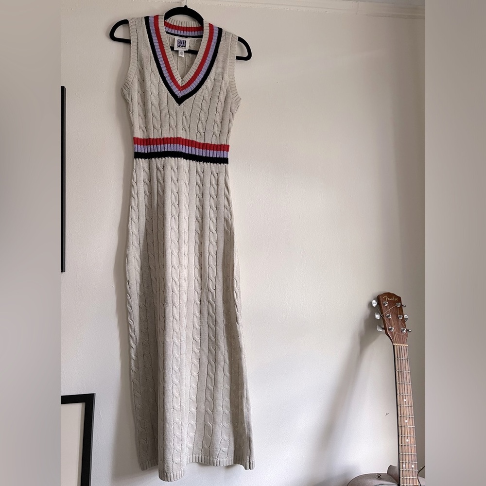 NEW// Sui by Anna Sui cable knit maxi dress